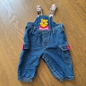 Vintage Disney Winnie The Pooh Baby Overalls 6/9 Months